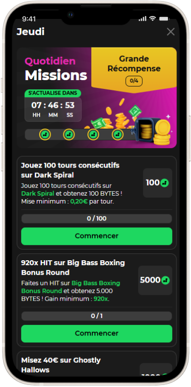 Missions quotidiennes pour les joueurs français Betify FR